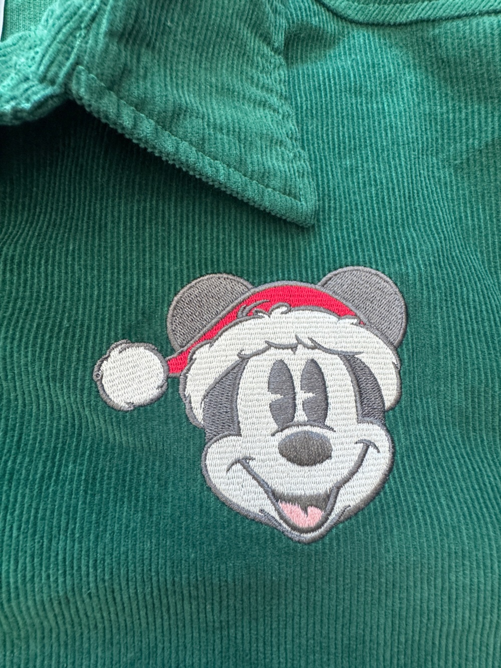 Disney Mickey Corduroy Button Up Holiday Shirt - L - Picture 3 of 10